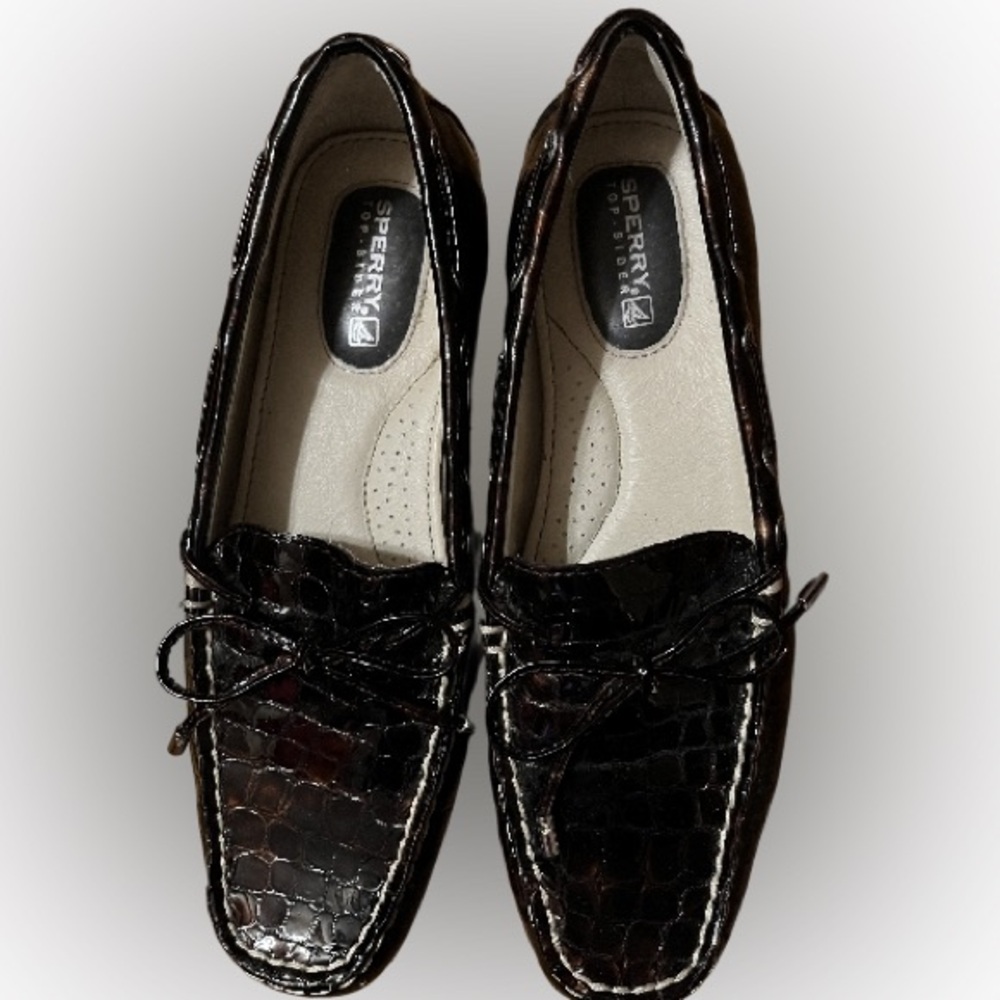 SPERRY Top Sider Leather croc Boat Shoes Size 5.5
